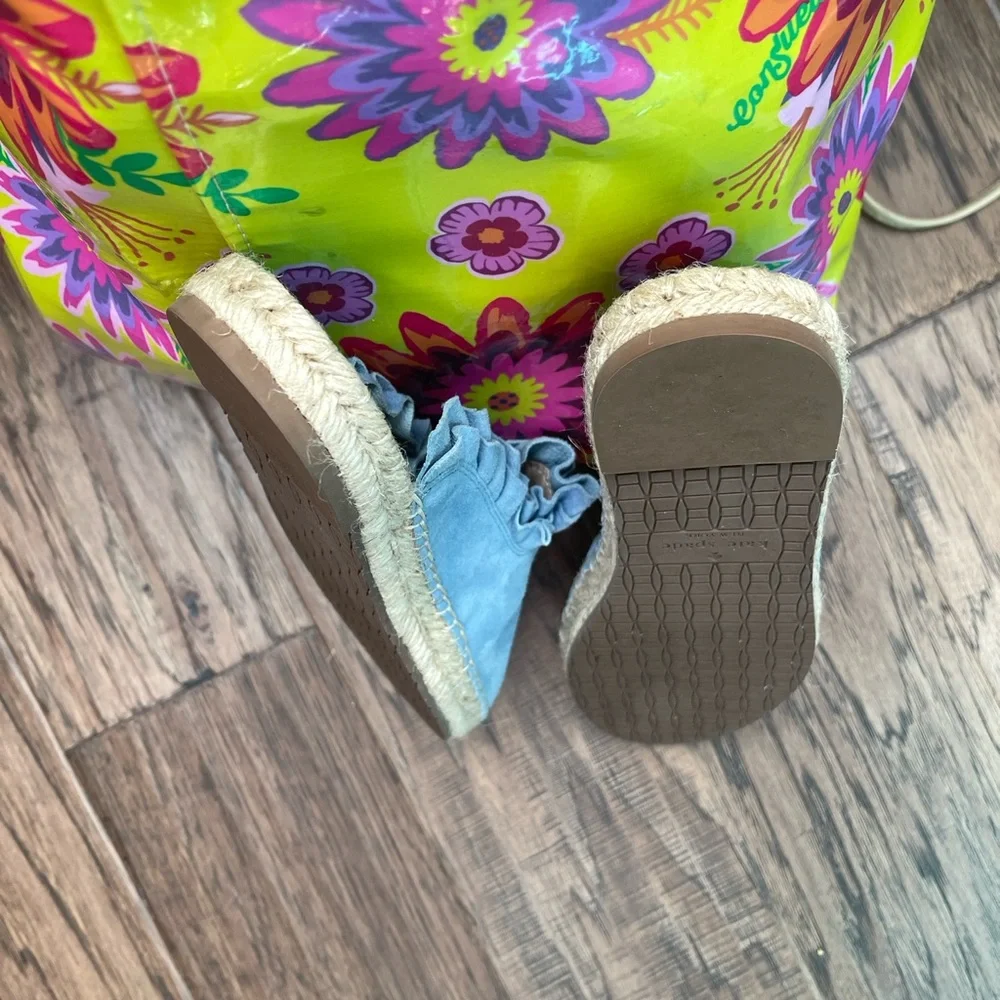 Kate Spade New York Laila Blue Bird Suede Espadrille Slip-On Mule Shoes 9.5 NWOT - Picture 9 of 10